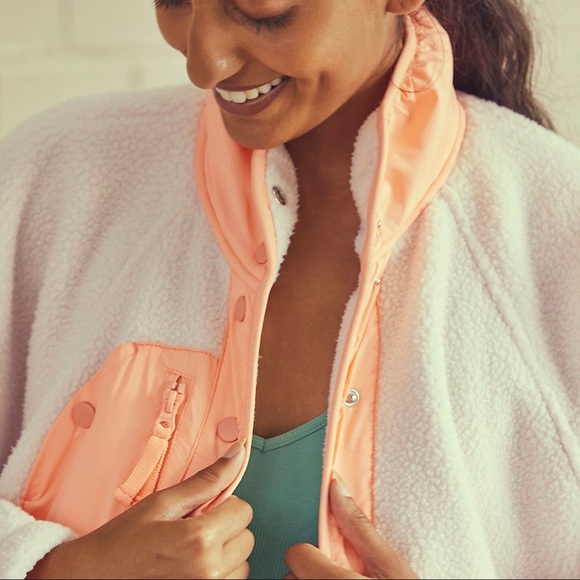 free people • hit the slopes colorblock jacket downward dog combo fleece xs - Picture 4 of 5